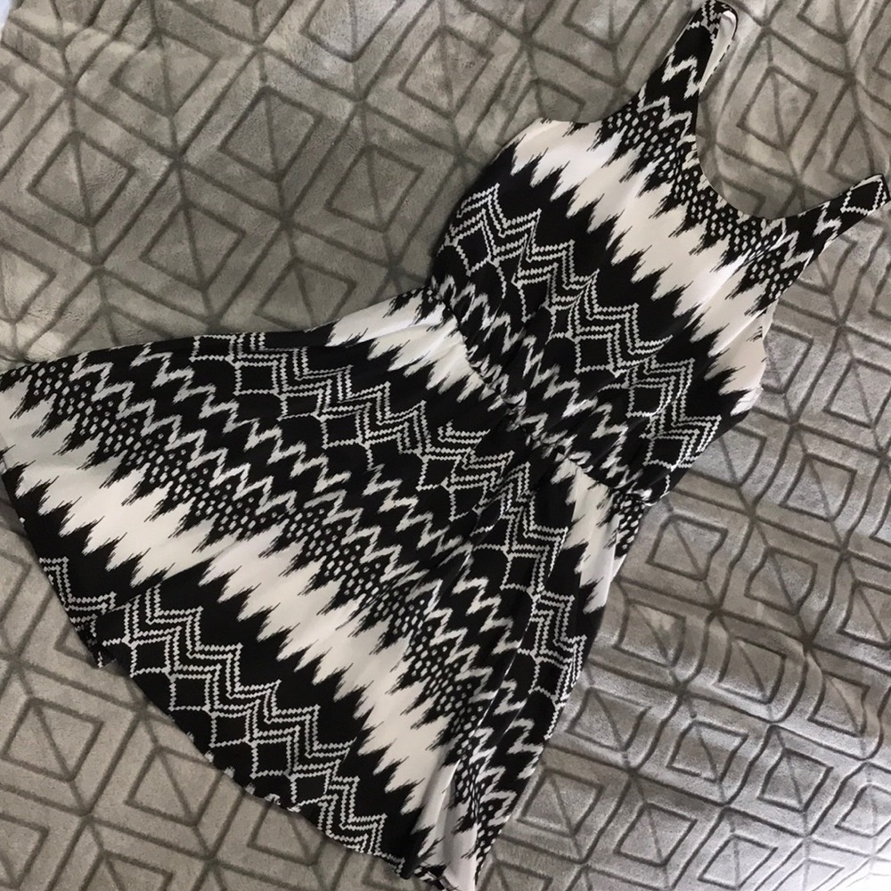 black and white dress